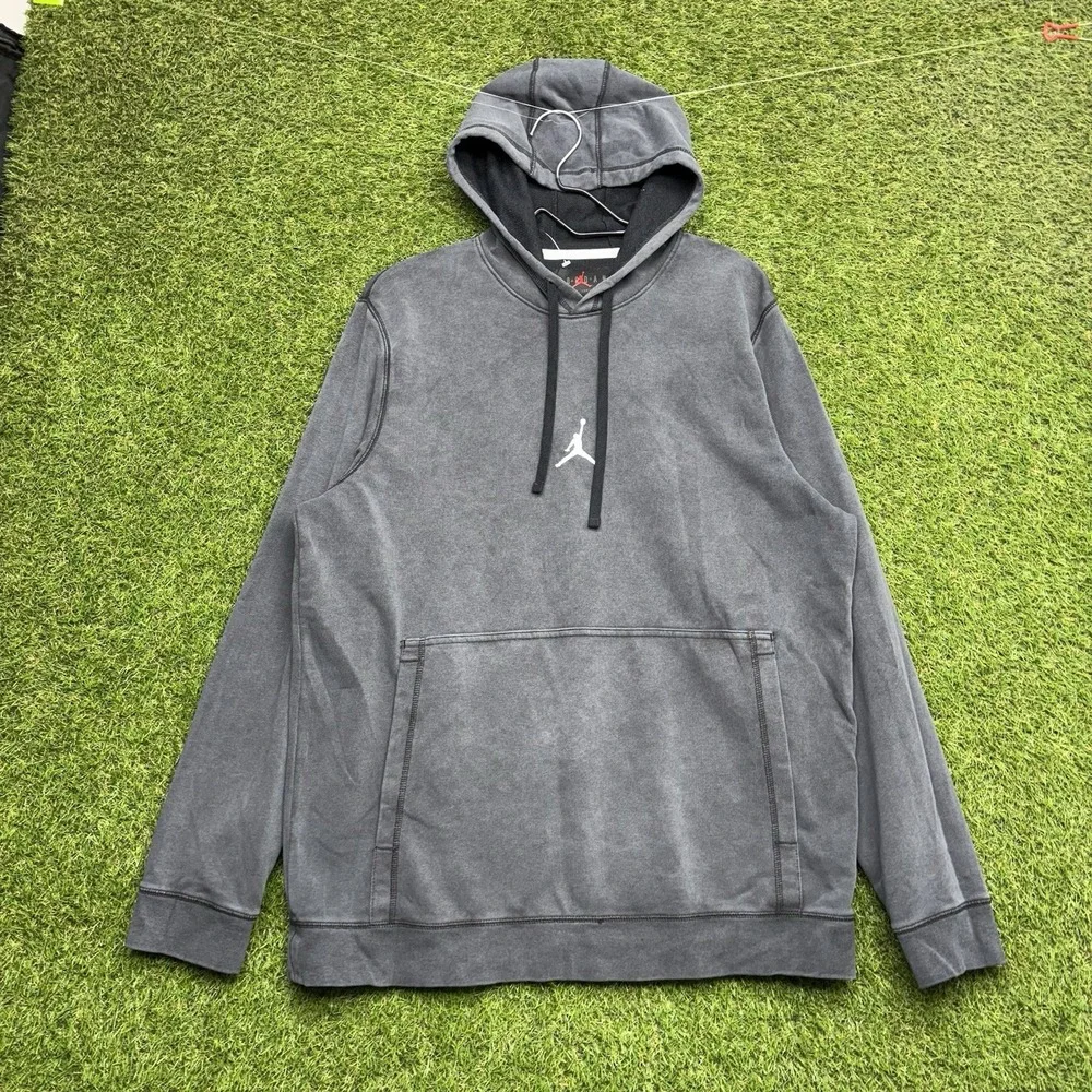 Air Jordan Hoodie Mens Large Gray Sweatshirt Sportswear Pullover Jumpman Y2K